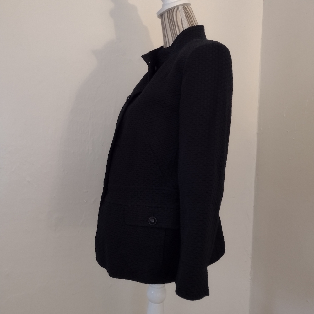 Talbots Black Button Front Jacket Size 10 - image 8